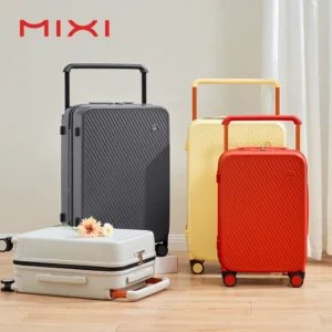 Wide-handle luggage, carry-on hardside, rolling wheels, travel luggage