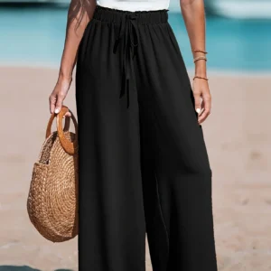 Women’s, wide-leg, casual, elastic-waist, pockets